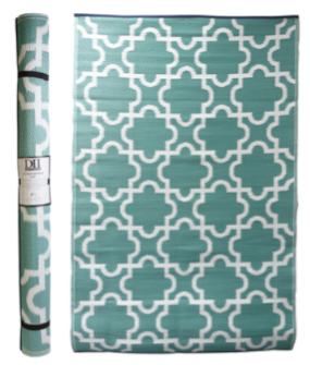 Outdoor Rug Aqua Lattice 4x6