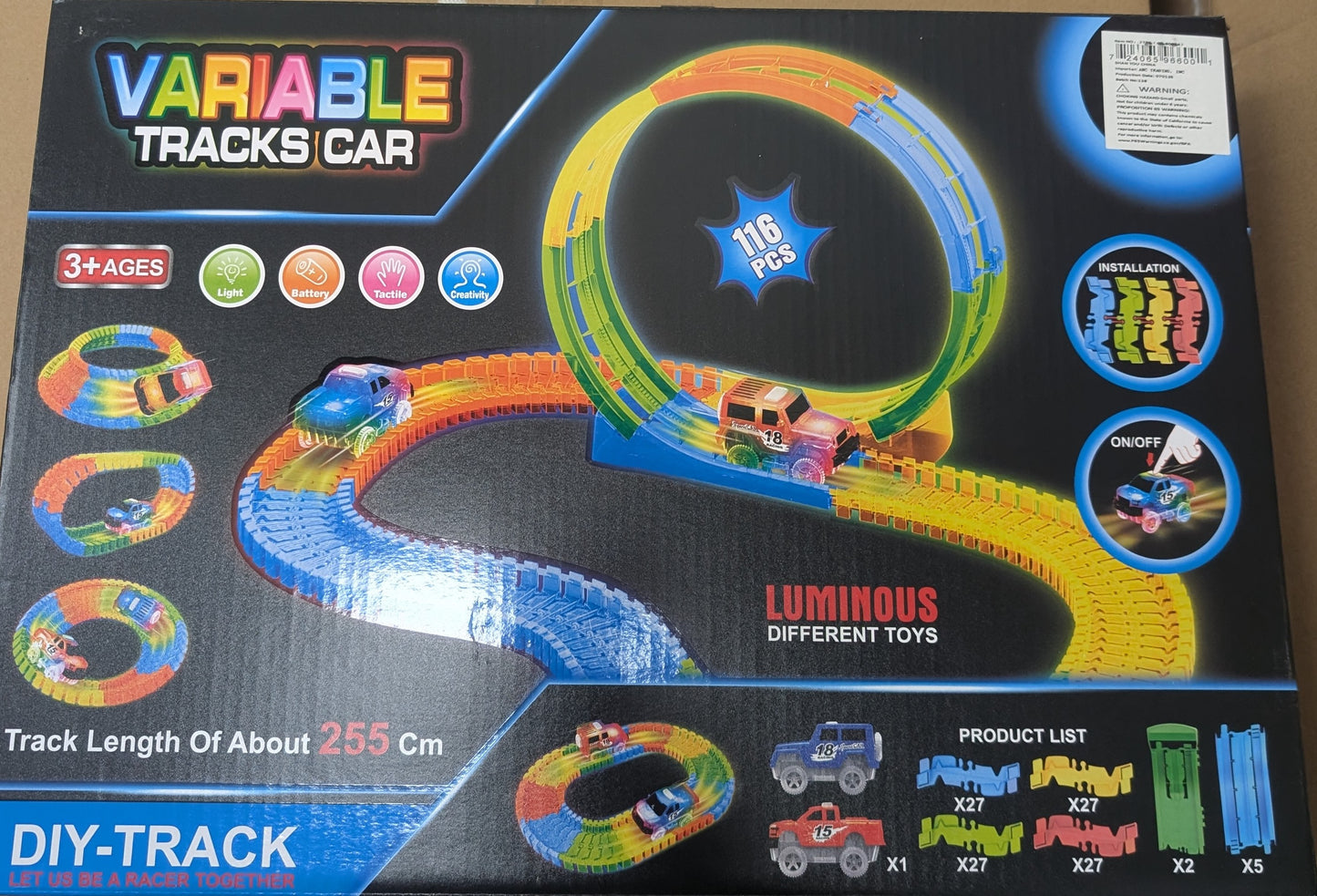 Glow Tracks Car Set 92 pcs